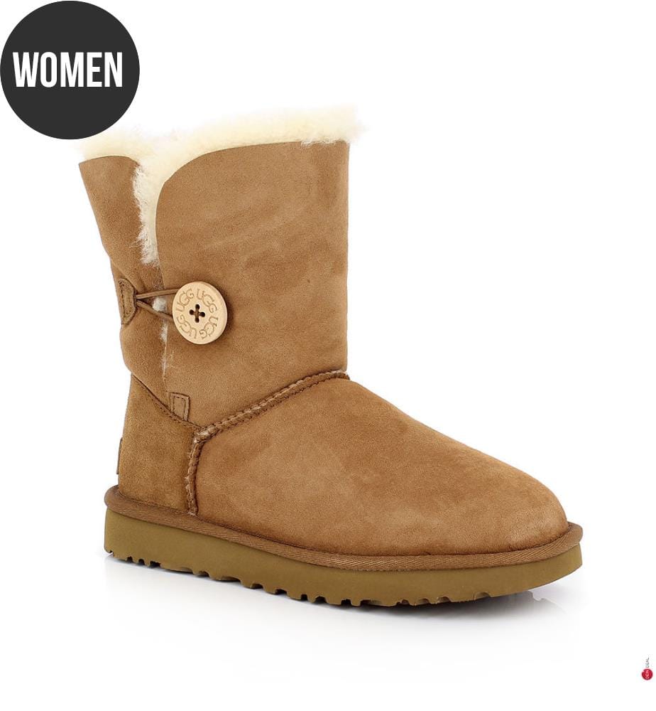 UGG Leather Ankle Boots Bailey Button Camel My Store