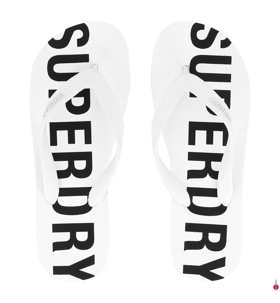 white superdry flip flops