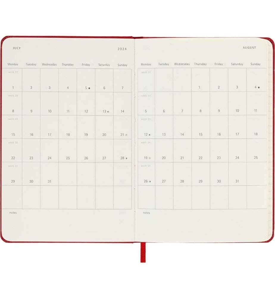 MOLESKINE Calendrier Semainier 2024 MOLESKINE 12 MOIS PAR SEMAINE