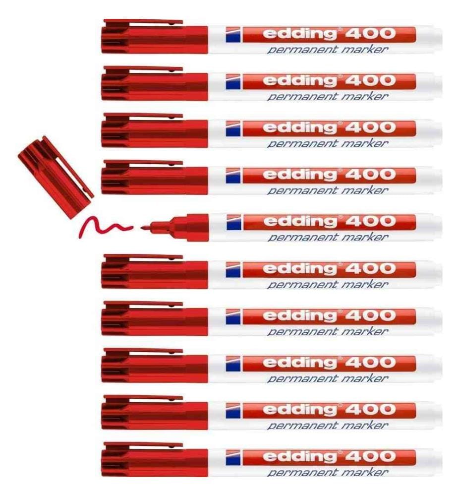  edding 3000 Permanent Marker - Black, Red, Blue, Green - Pack  of 4 - Round Tip 1.5-3 mm - Quick-Drying Permanent Markers - Waterproof,  Smudge-Proof - for Cardboard, Plastic, Wood, Metal, Fabric : Office Products