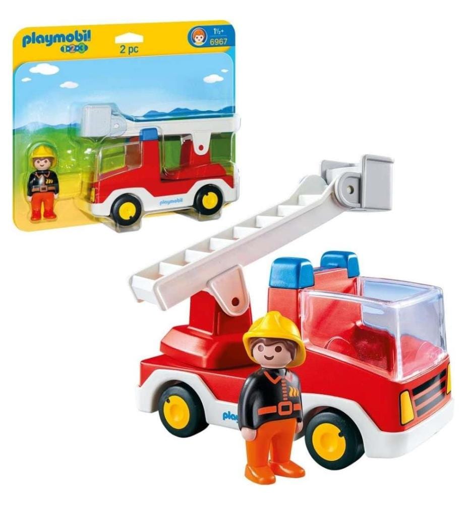 PLAYMOBIL 1.2.3 6967 Véhicule à échelle de pompi…